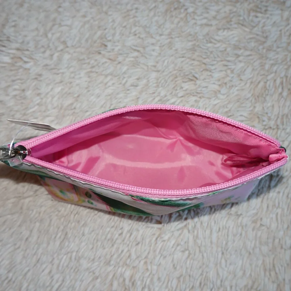 Clinique Pink and Green Makeup Cosmetics Bag, 8